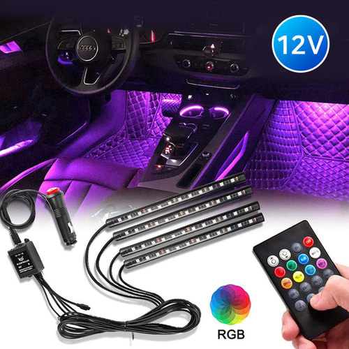 LED무드등 자동차 RGB 뮤직컨트롤러 세트 12V /LED간접조명