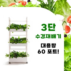 수경재배기 3단(조명포함) 60포트/실내텃밭 식물재배/국내생산